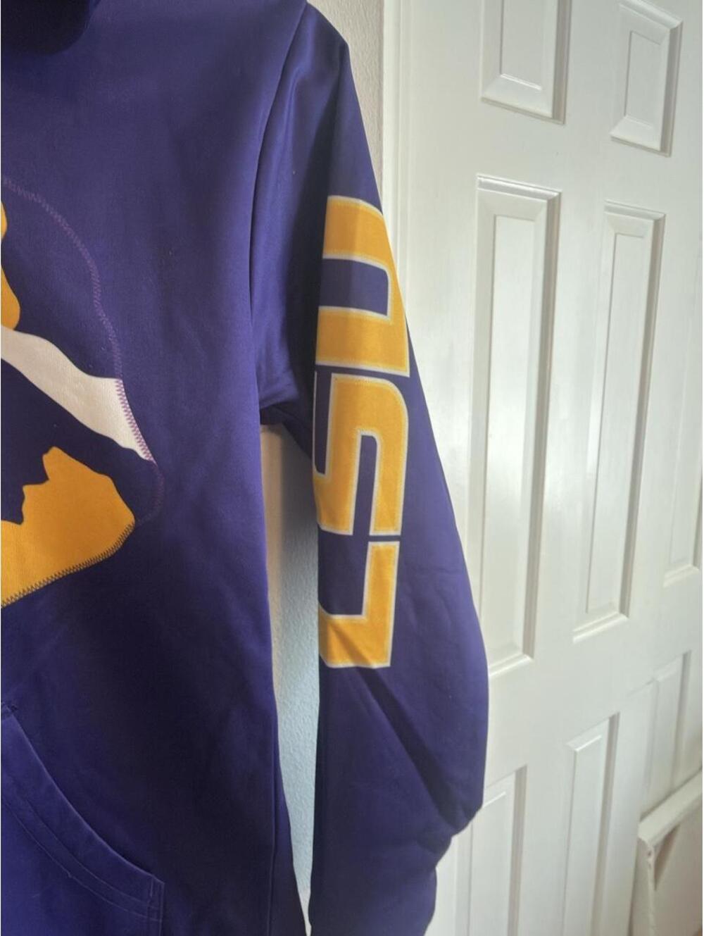 GEN2 Purple and Gold Tiger Print Hoodie Sweatshirt Medium - Picture 3 of 4